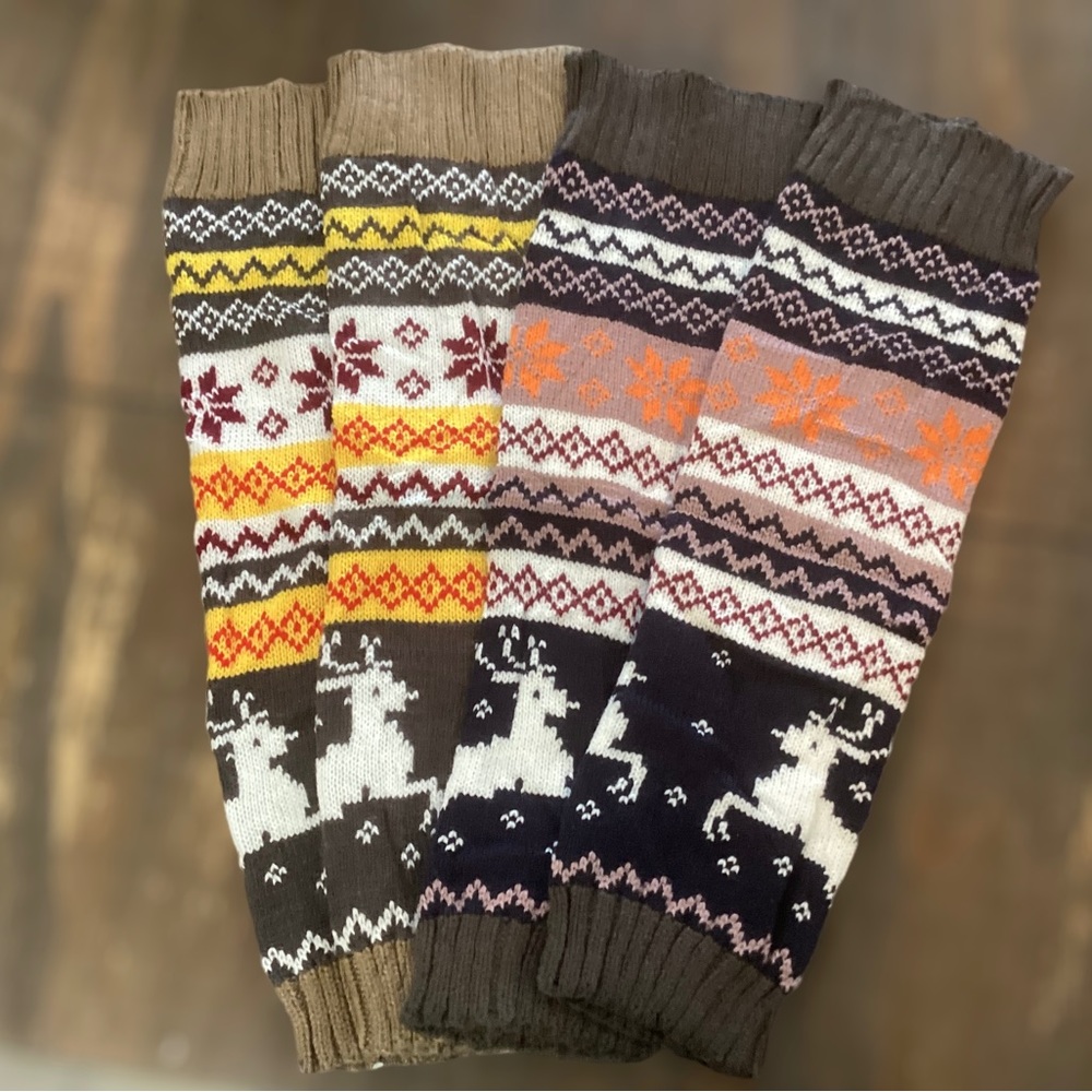 🌸🍁2 PACK Chunky Knit Leg Warmers - Picture 5 of 7